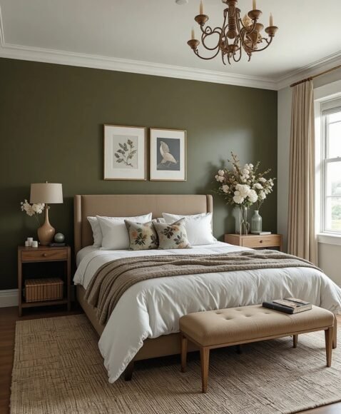 Olive Green Accent Wall