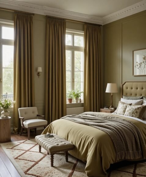 Olive Green Curtains for Warmth