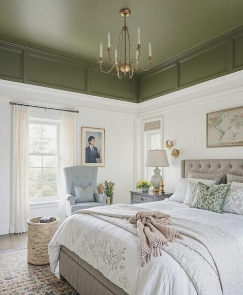 Olive Green Feature Ceiling
