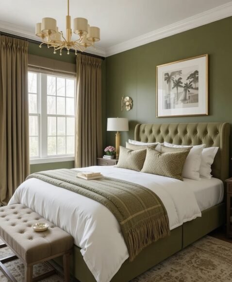 Olive Green + Gold Accents