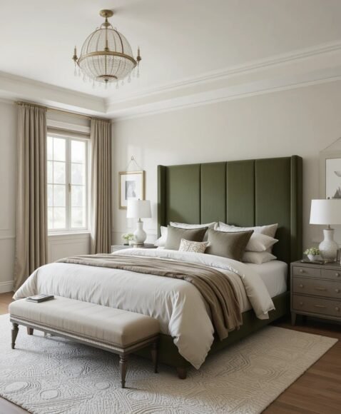 Olive Green Headboard Statement