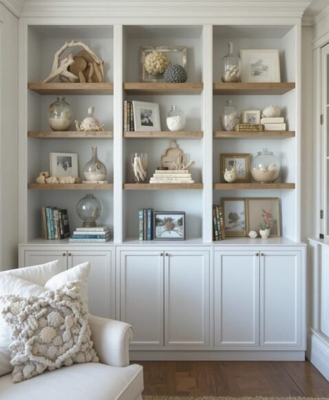 Open Shelving with Coastal Accents