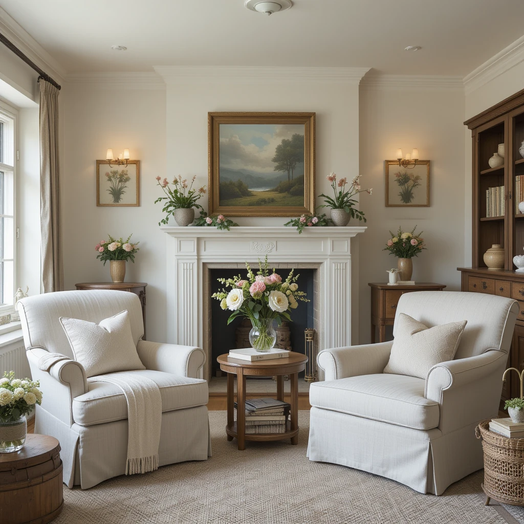 Pale Linen Upholstered Chairs