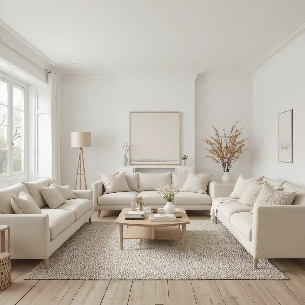 Scandi Beige and Cream Living Room