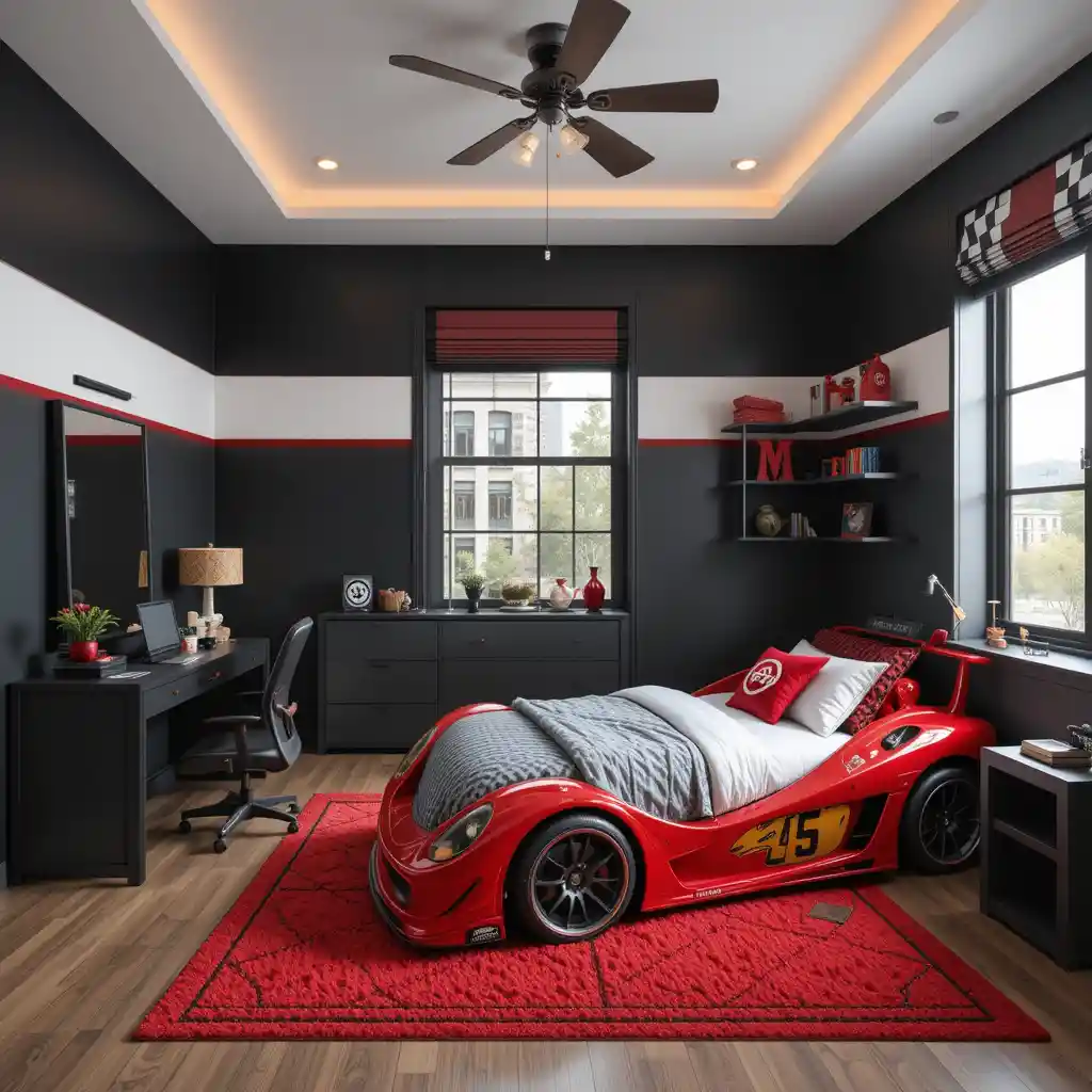 Sports Car-Inspired Bedroom