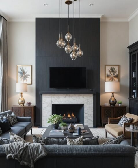 Statement Lighting Fixtures at Different Heights