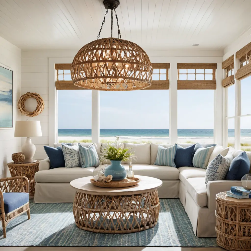 Statement Lighting with Beachy Flair