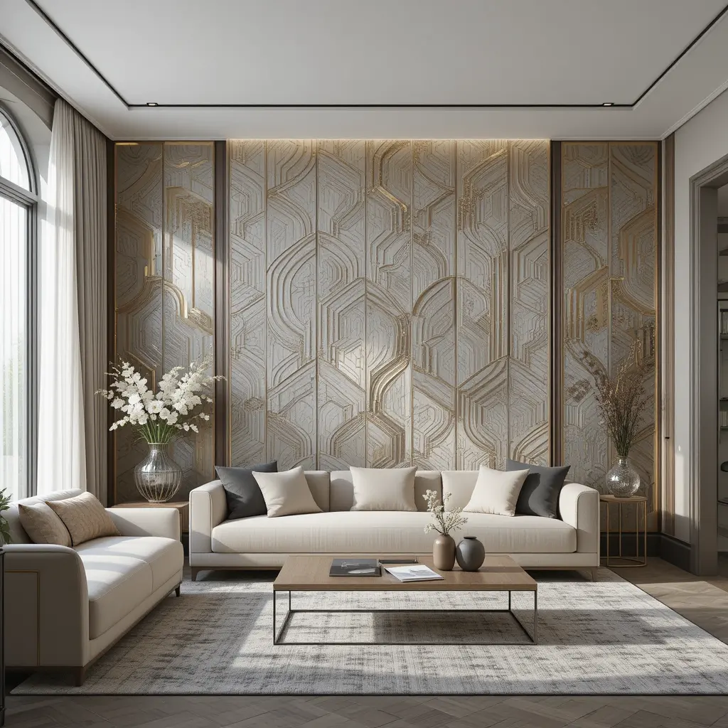 Textured Wallpaper with Geometric Patterns