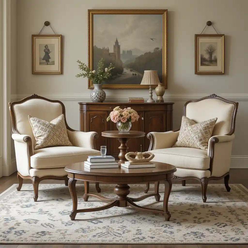 Vintage Beige Armchairs