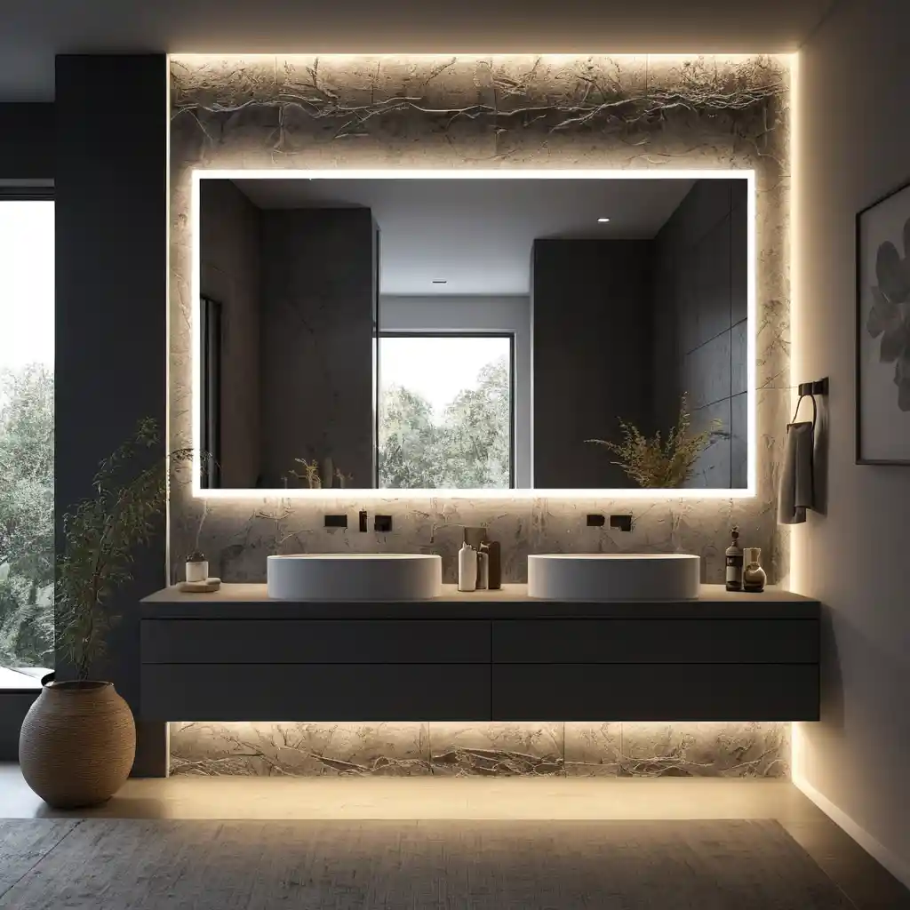 Backlit LED Mirror for a Soft Glow