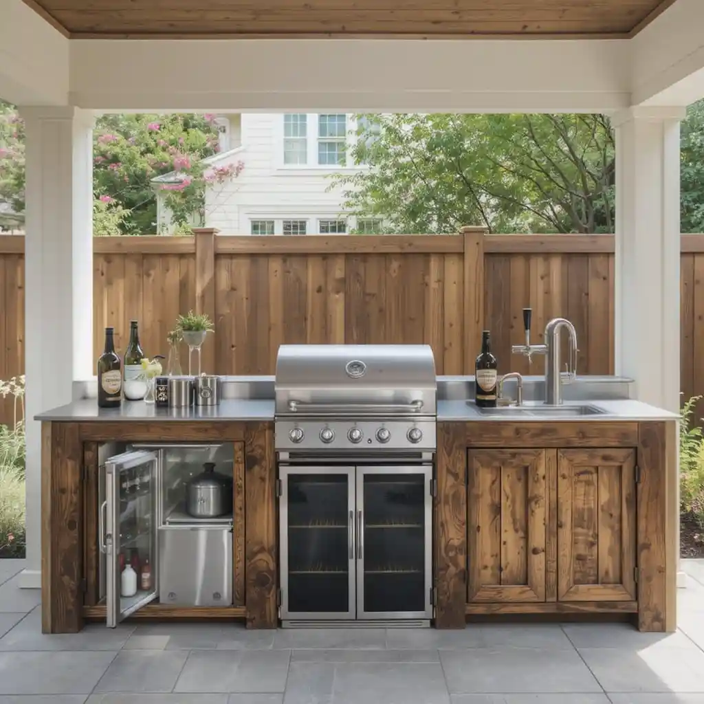 Backyard Kitchen with Built-in Beer Tap