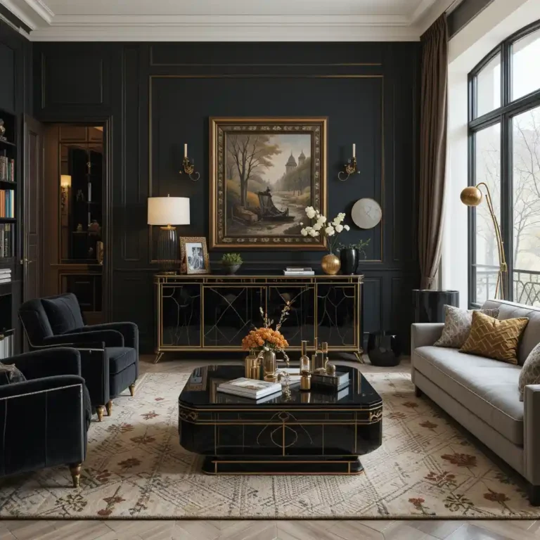 22 Black and Gold Living Room Ideas