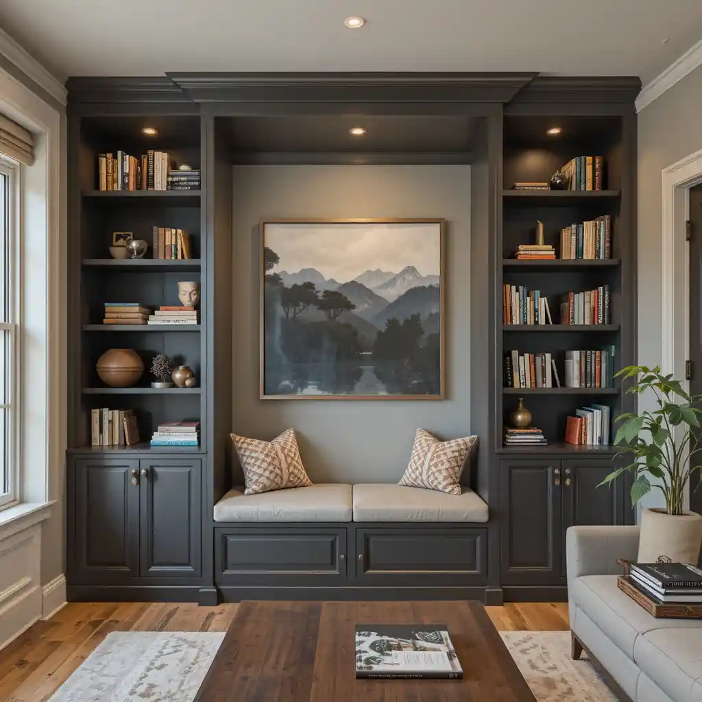 Built-In Bookshelf Nook
