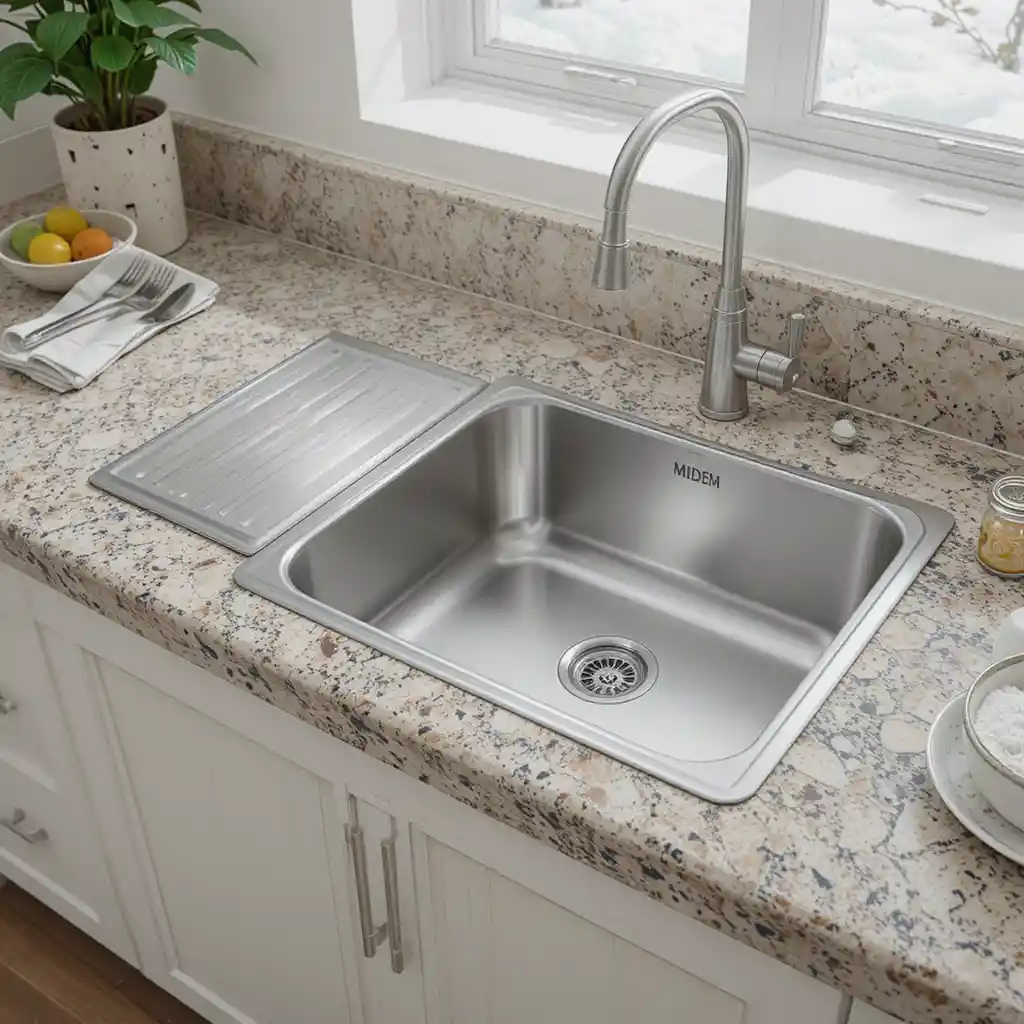 Compact Sink with Integrated Counter