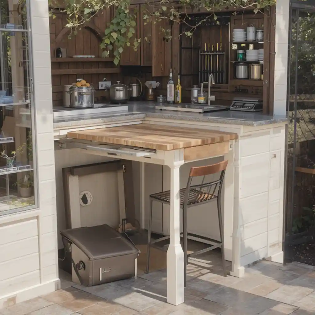 Concealed Folding Table Storage