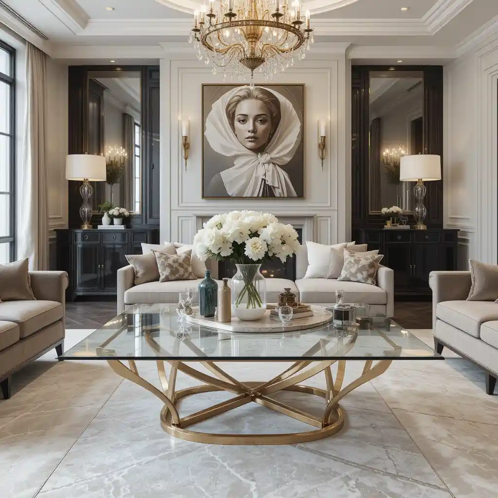 Glamorous Glass Coffee Table