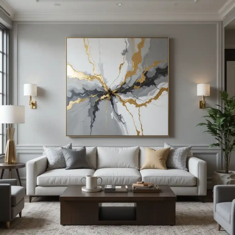 25 Minimalist Grey White and Gold Living Room Ideas