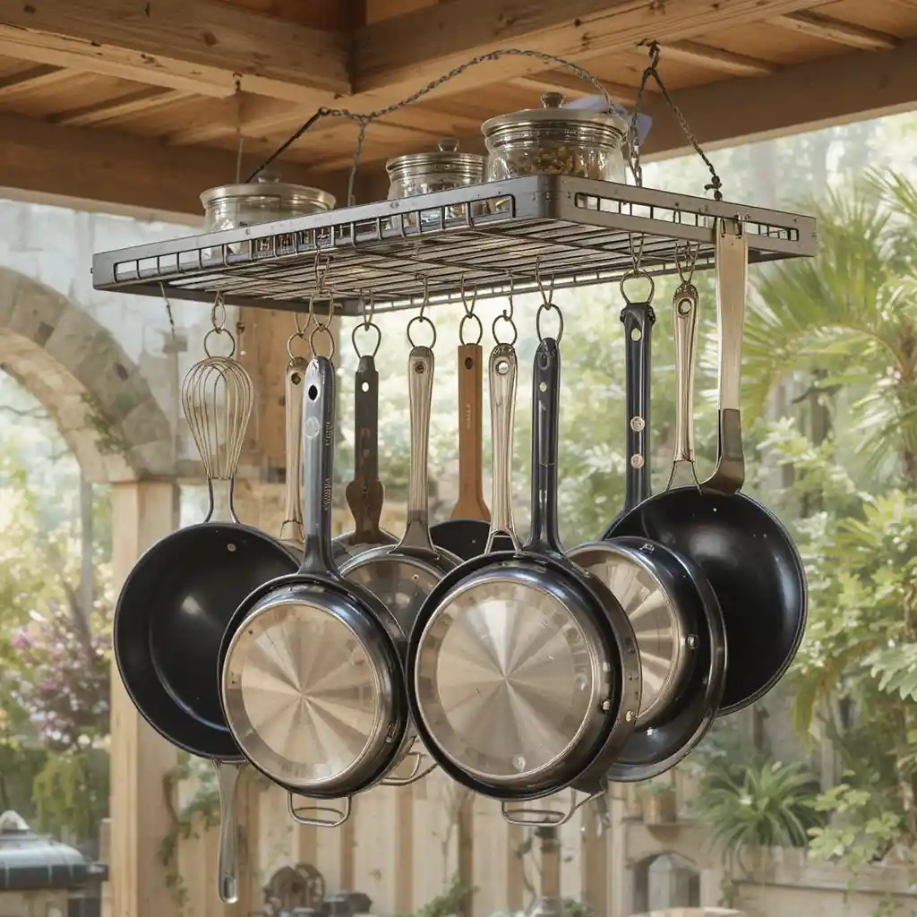 Hanging Pot Rack Overhead