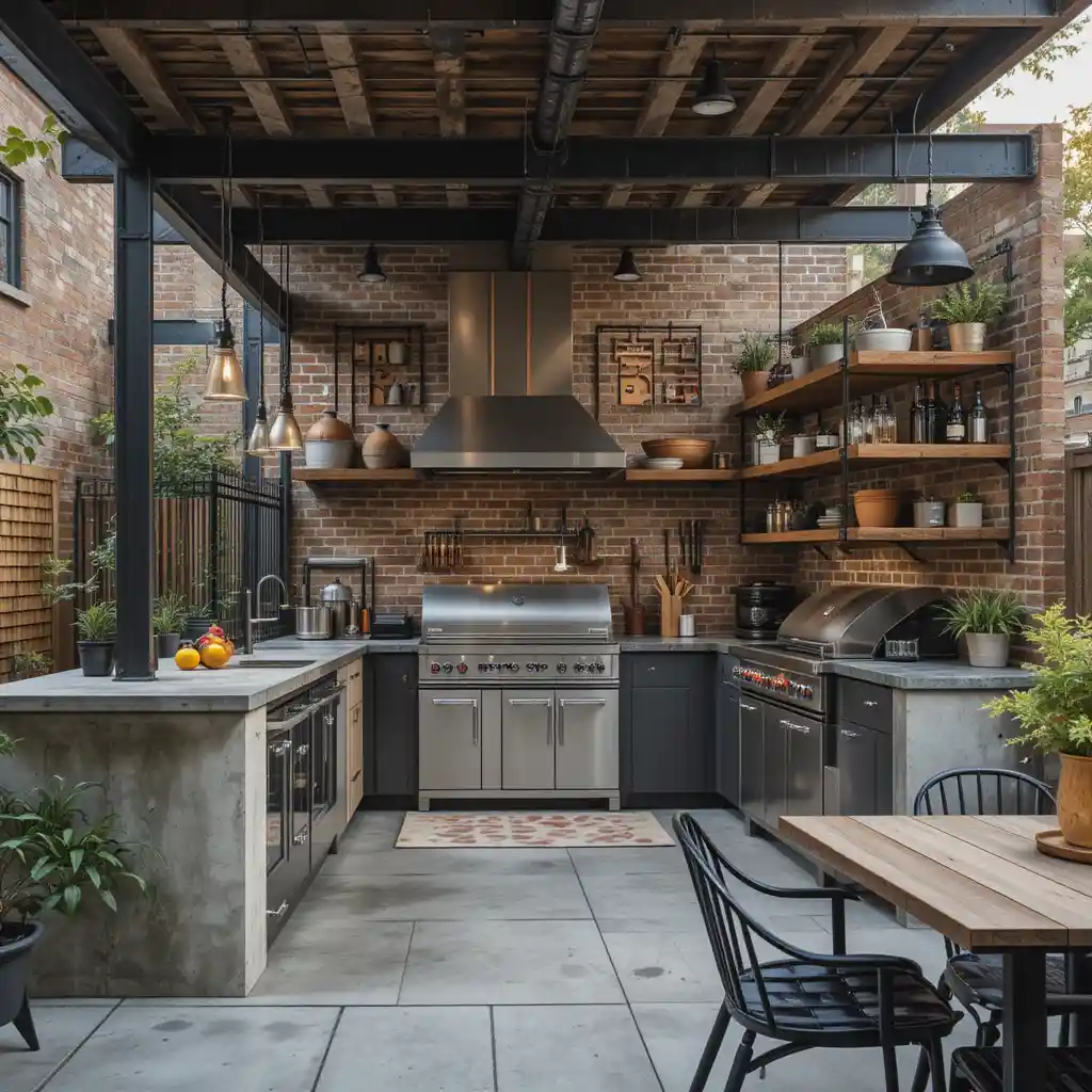 Industrial Outdoor Kitchen