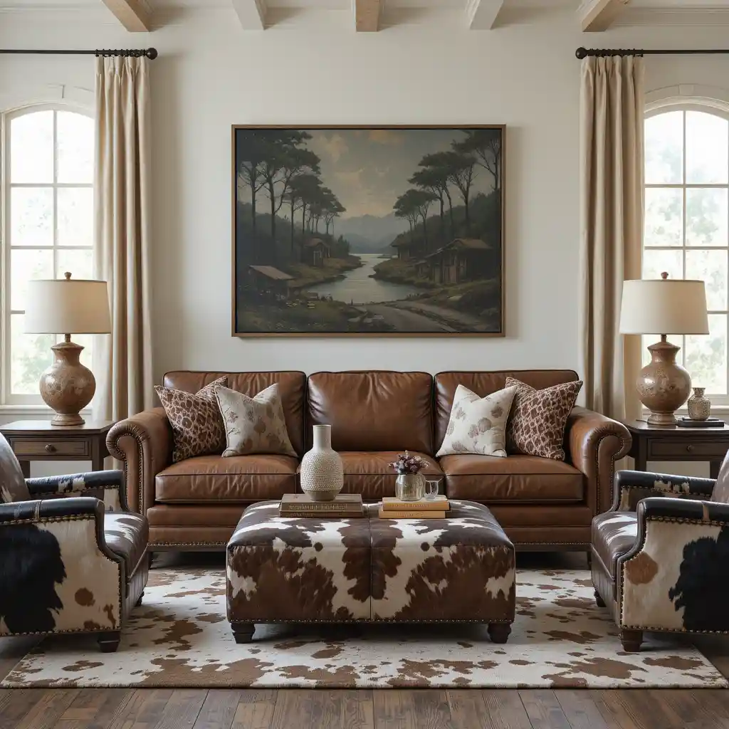 Leather and Cowhide Furniture Mix