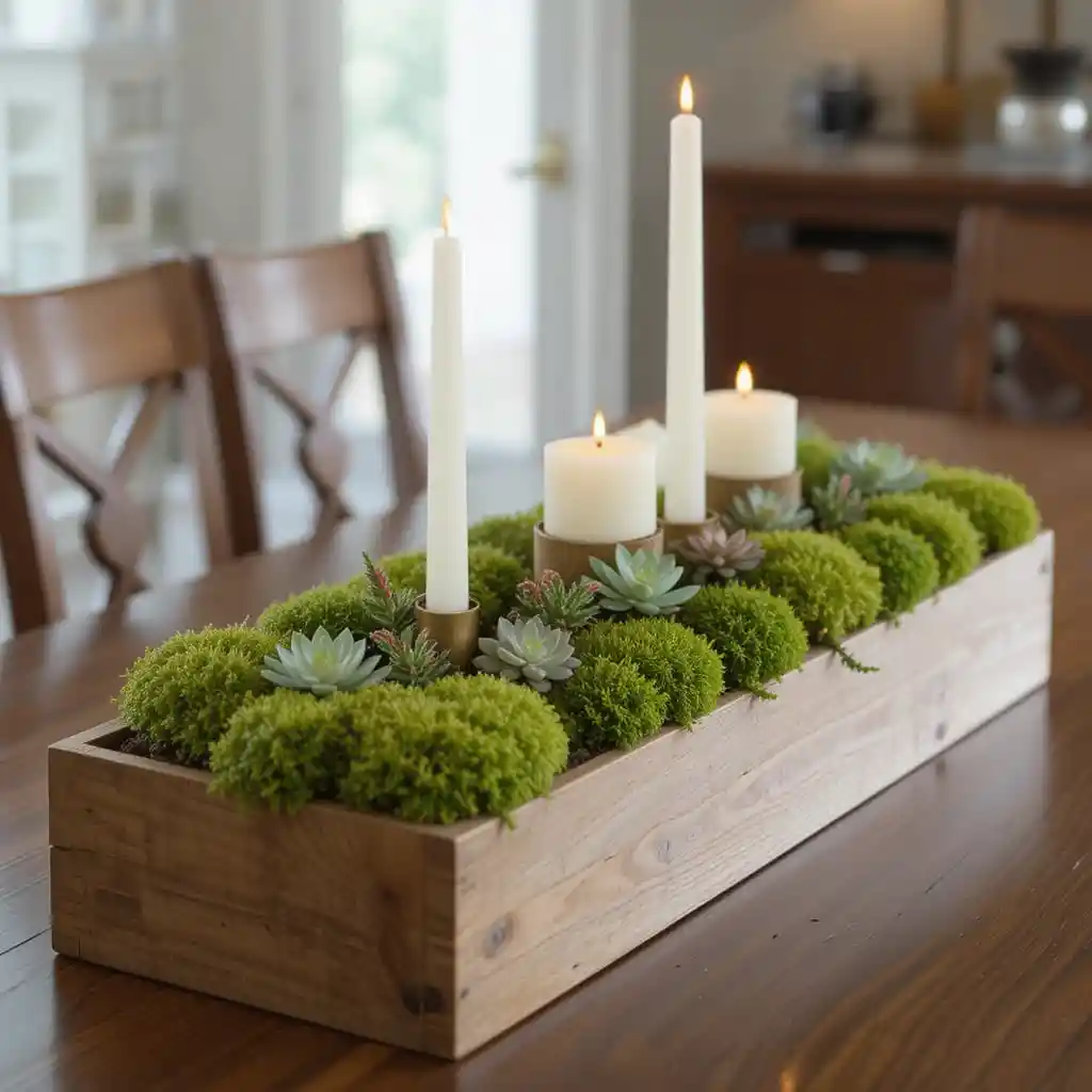 Moss-Filled Wooden Box