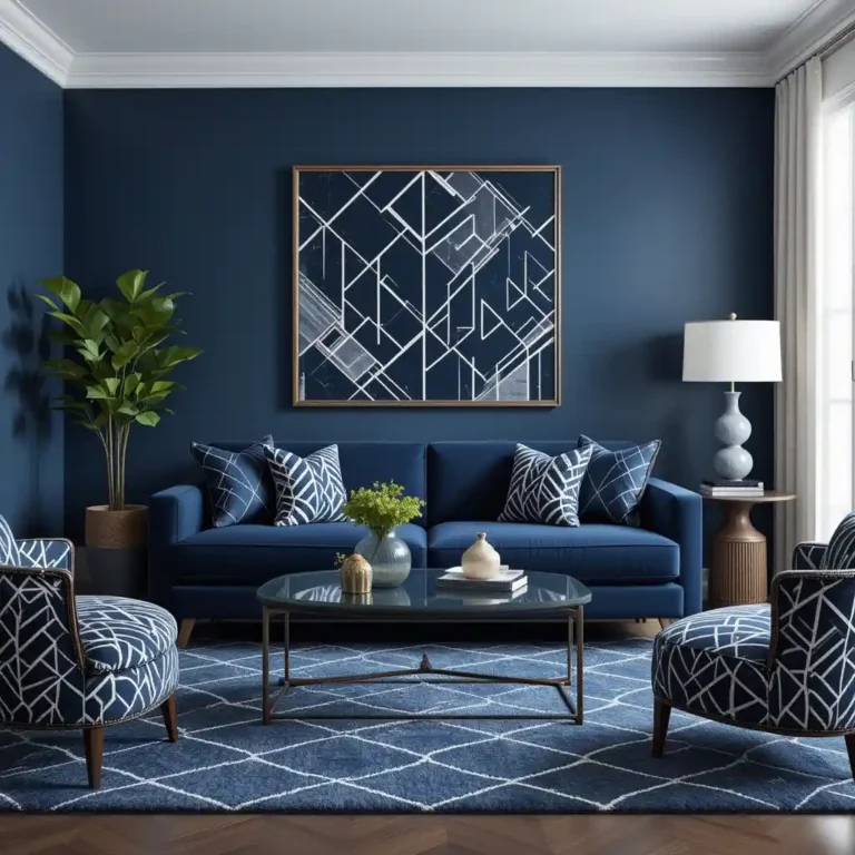 44 Navy Blue Living Room Ideas