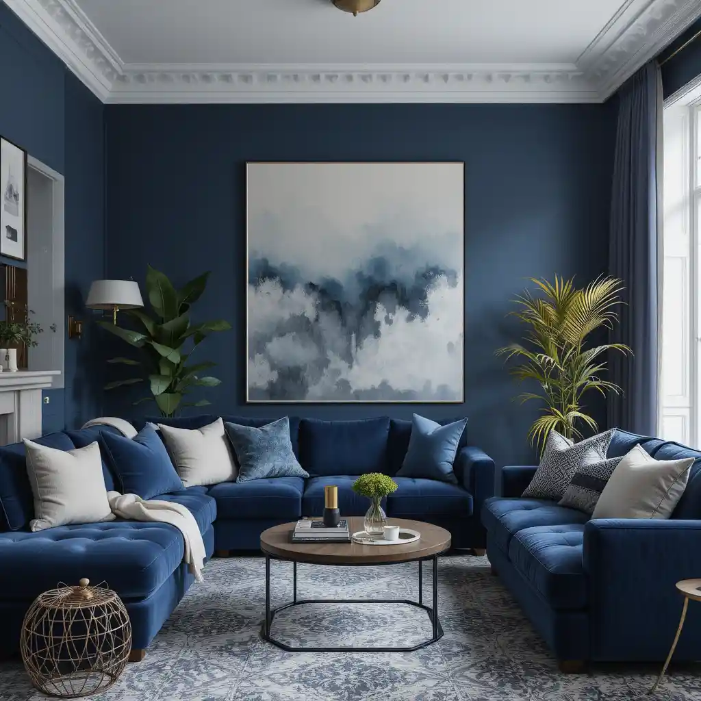 Navy Blue with Layered Textures