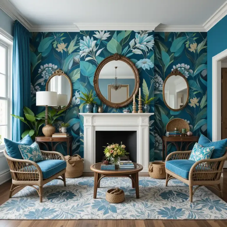32 Blue and Green Boho Living Room Ideas