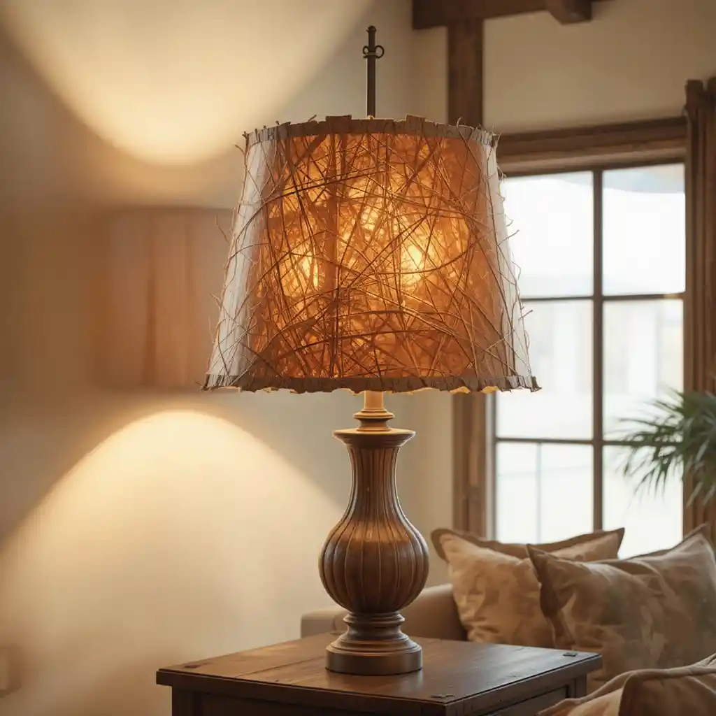 Rawhide Lampshades for Rustic Lighting