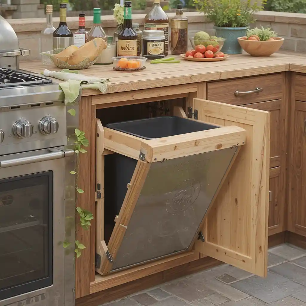 Tilt-Out Bin for Easy Cleanup