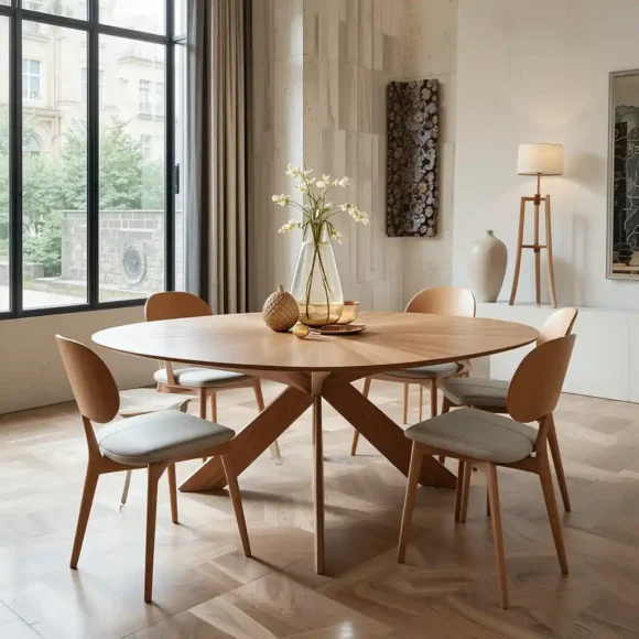 Boomerang-Shaped Dining Table