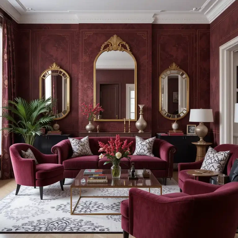 20 Burgundy Living Room Ideas