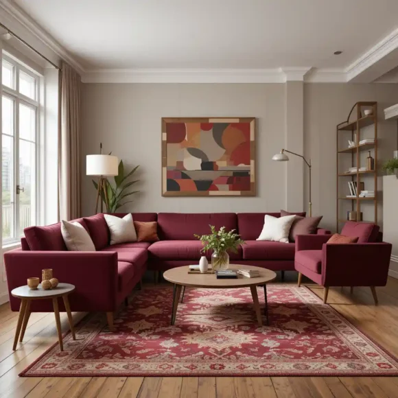 Burgundy Mid-Century Modern Vibes