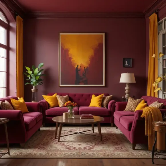 Burgundy and Mustard for a Bold Statement