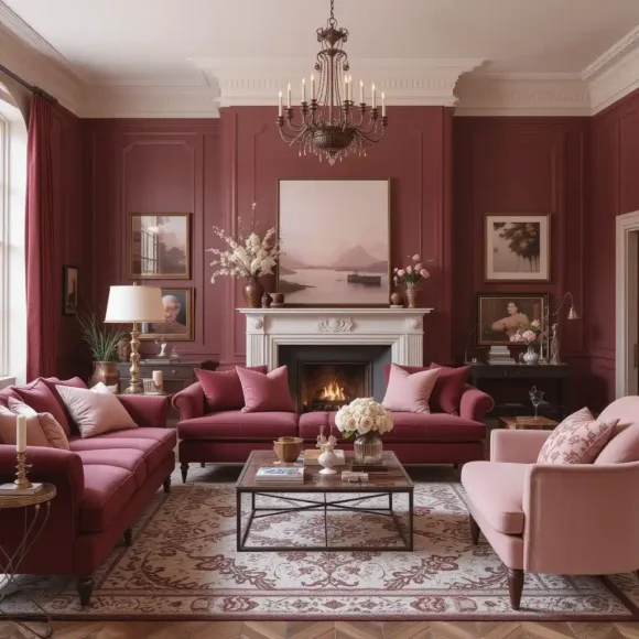 Burgundy and Soft Blush for a Romantic Feel