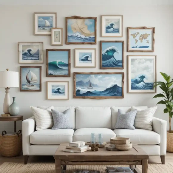 Coastal-Inspired Gallery Wall