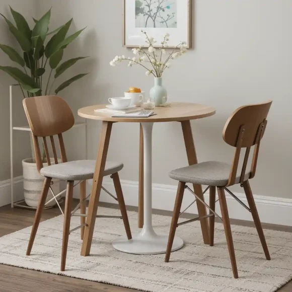 Compact Bistro-Style Mid-Century Dining Table