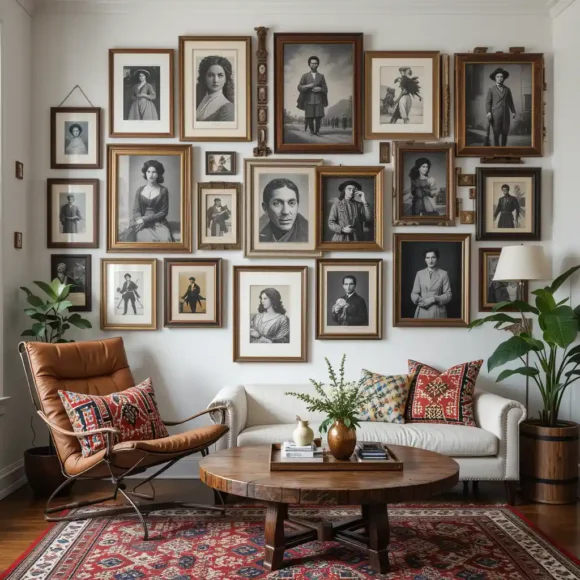 Eclectic Gallery Wall with Vintage Frames
