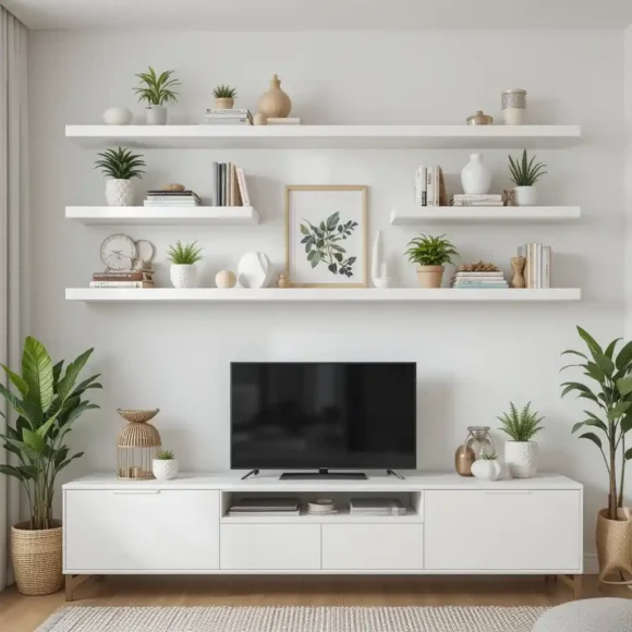 Floating Shelves for Airy Display