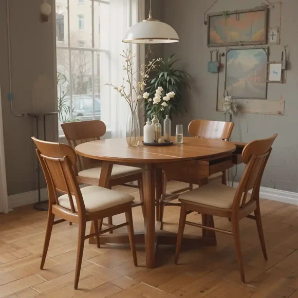 Foldable Mid-Century Dining Table