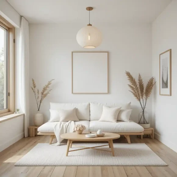 Japandi Harmony with Muted Whites