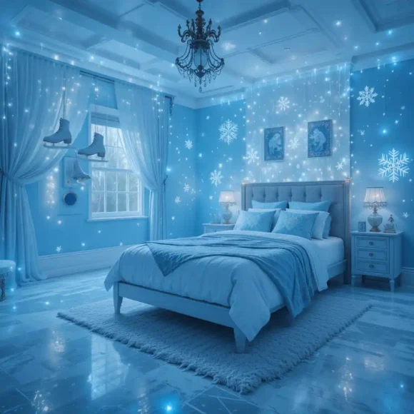 Ice Skating Theme with Shimmering Blues