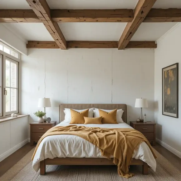 Raw Wood Beams And Whitewashed Walls