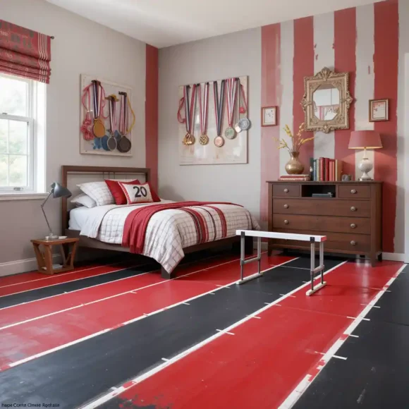 Track and Field Theme With Racing Stripes