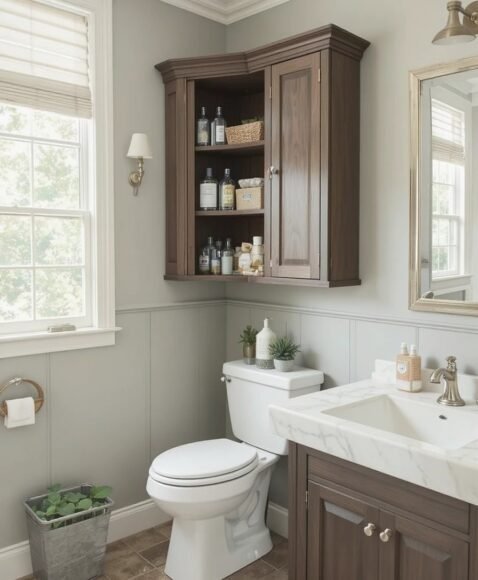 Rustic Wooden Cabinets for Warmth