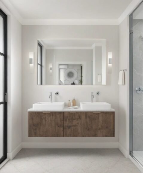 Floating Cabinets with Hidden Handles