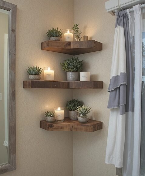 Floating Corner Shelves