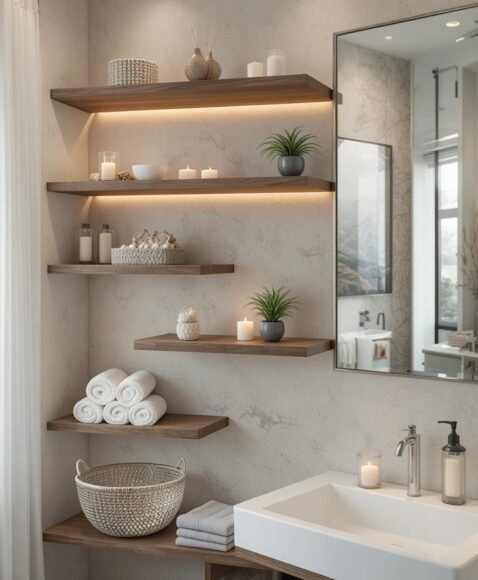 Floating Shelves for Storage