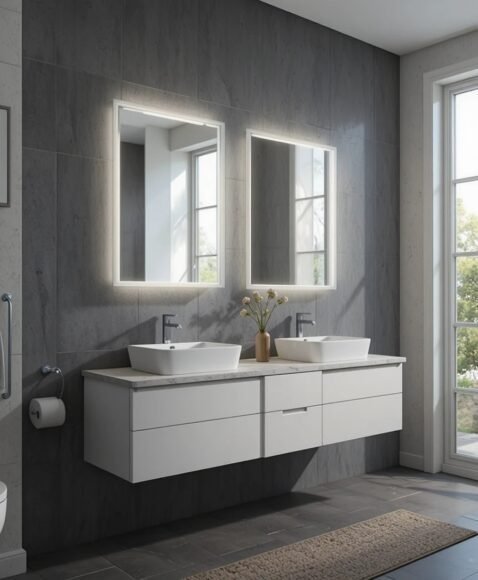 Floating Vanities for Extra Space