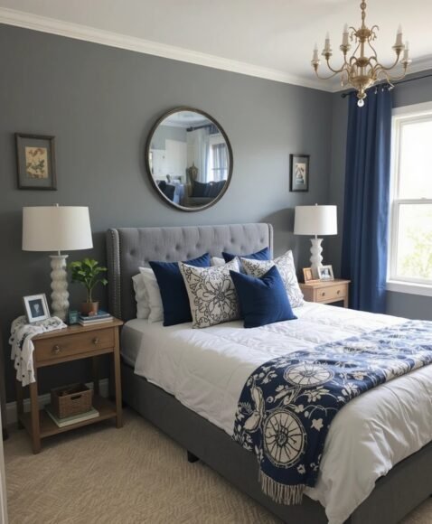 Gray with Navy Accents